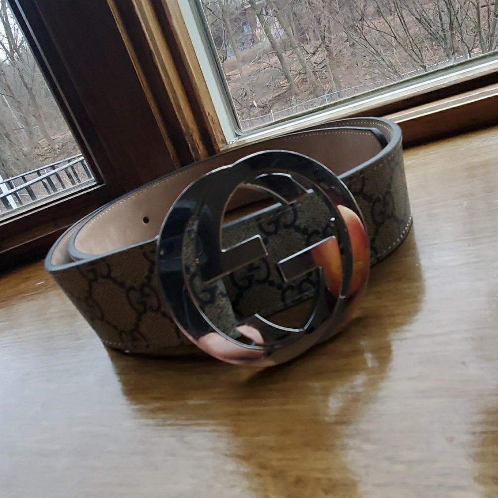 Gucci belt gg supreme beige and blue